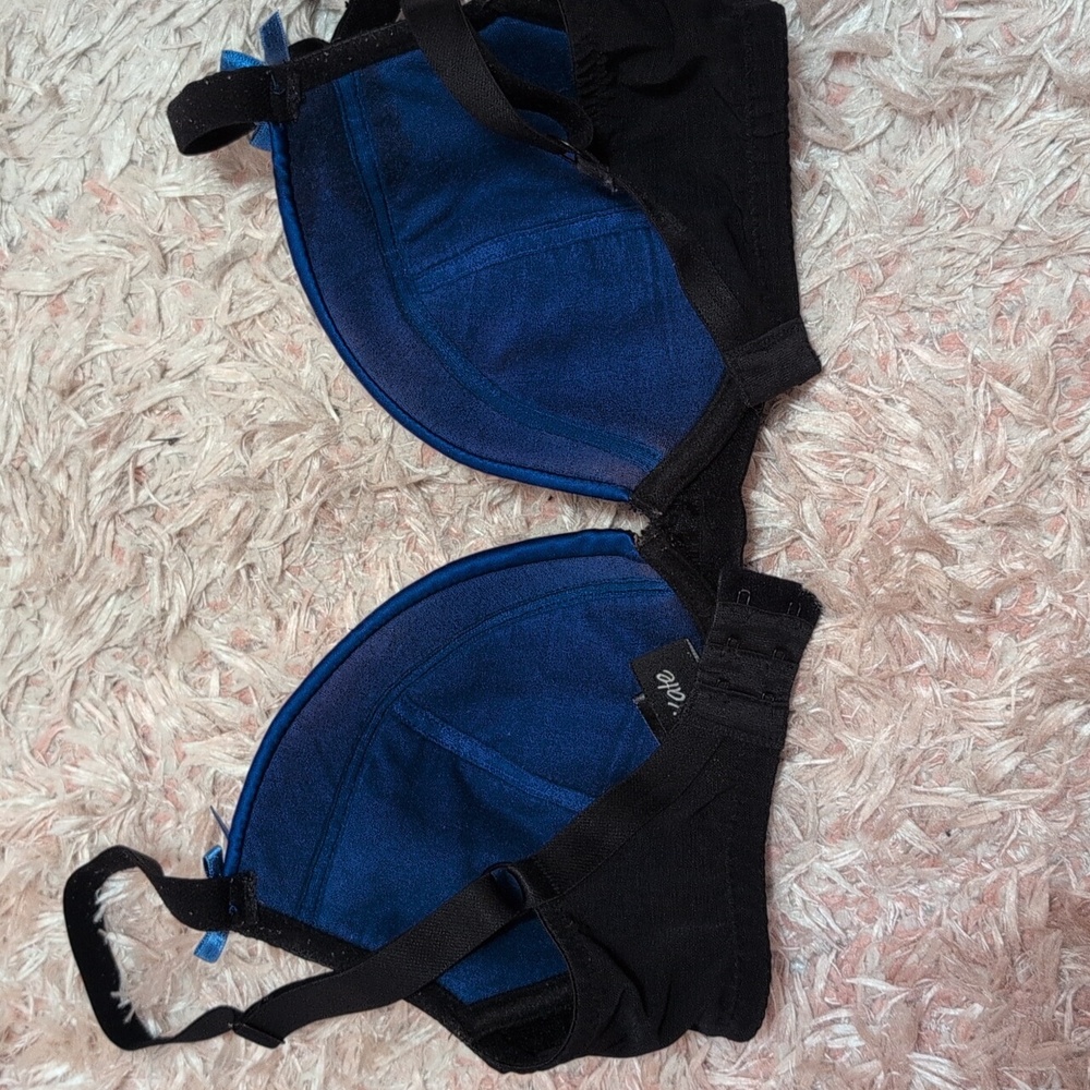 Curvy Kate Vintage Bra 28F Embroidery And Blue Satin - Picture 3 of 4